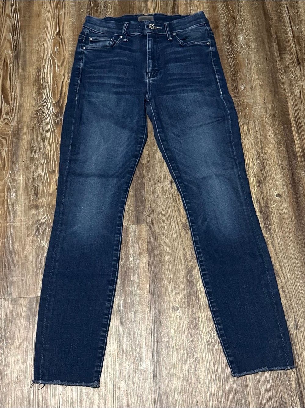 Mother High Waisted Looker Ankle Fray Jeans Women's 25 in Tongue and Chic Wash